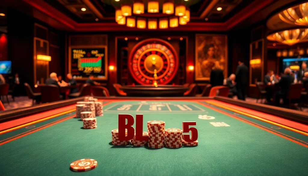 Experience the thrill of gaming with nhà cái BL555 at a vibrant casino table.