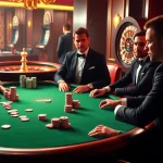 Experience the excitement of MB66 at a lavish poker game with colorful chips and a roulette table.