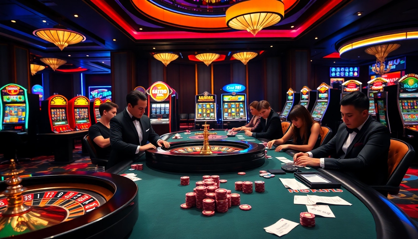 Exciting gambling action at 888vnd ATQ's poker table with vibrant chips and professional dealers.