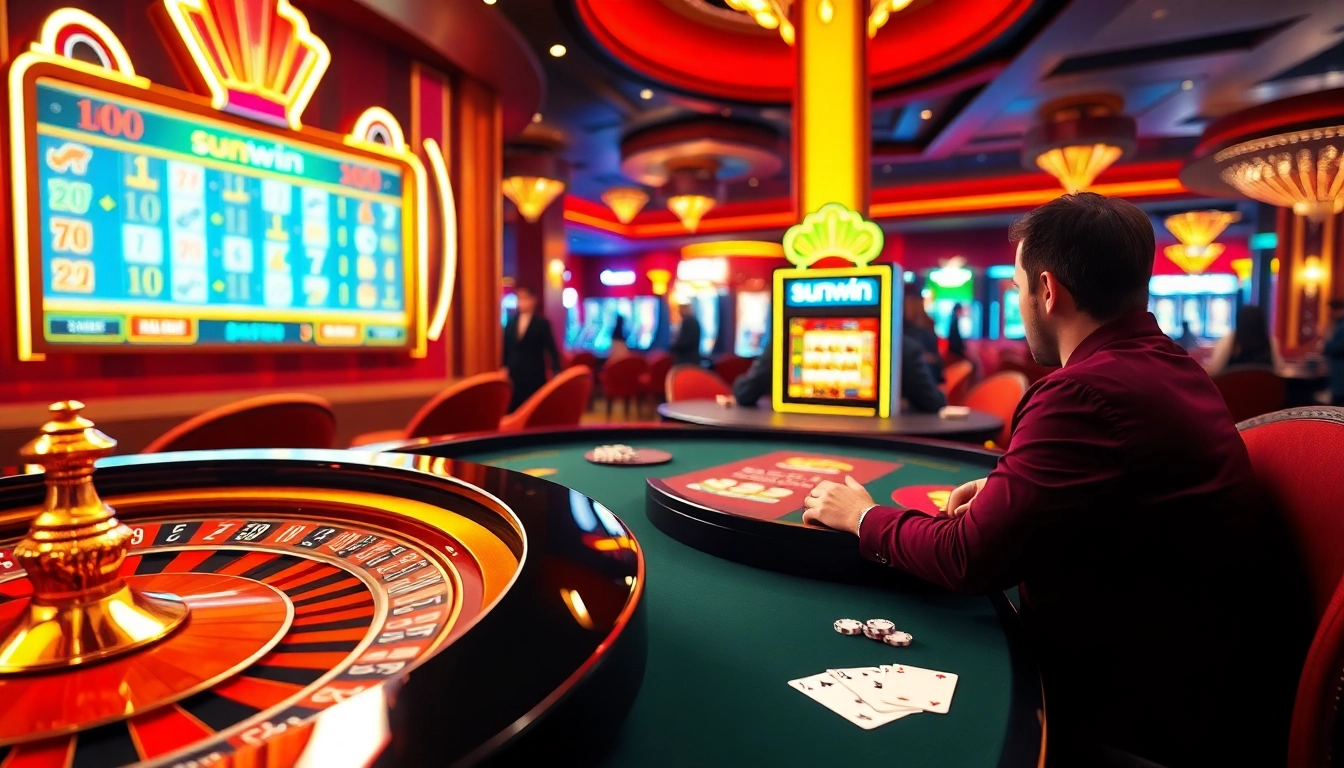 Experience high-stakes gaming at sunwin casino with vibrant tables and thrilling action.