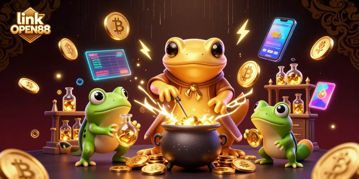 Bet on winning strategies using link OPEN88's unique features in a vibrant casino world illustration.