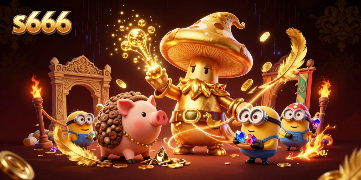 Engage with exciting s666 gaming adventures with the magical golden mushroom wizard and friends.